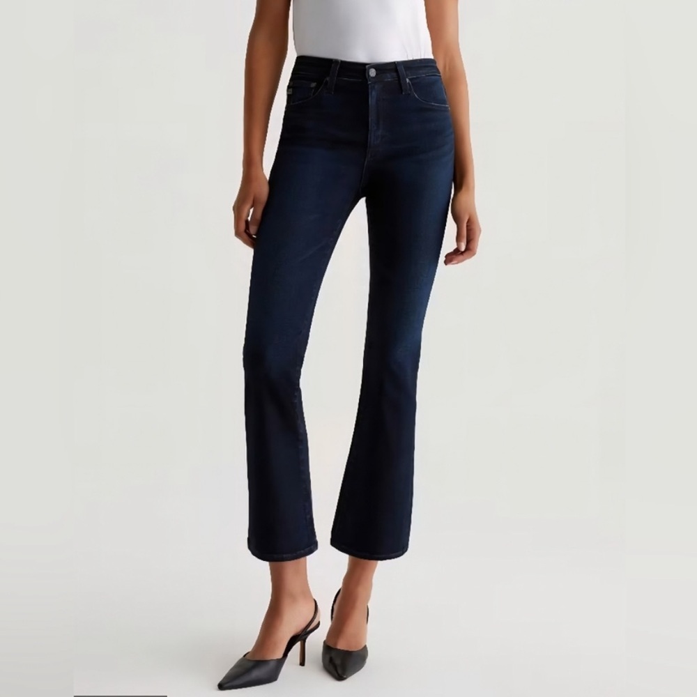 Adriano Goldschmied AG Farrah Crop Boot Mid Rise Japanese Denim Dark Wash‎ 29